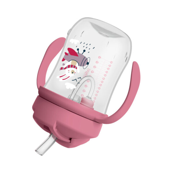 Vaso Entrenador con popote 9 oz rosa. - Imagen 3