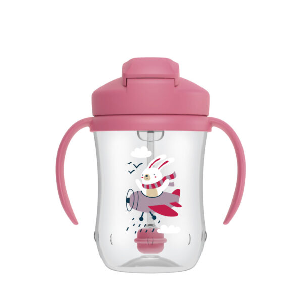 Vaso Entrenador con popote 9 oz rosa. - Imagen 4